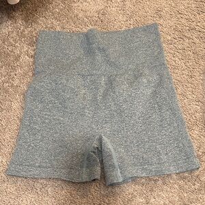 Women's Teal/Grey High-Waisted Workout Shorts - Good Condition